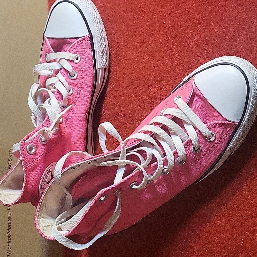 Neon Pink Hi top Chuck Taylor